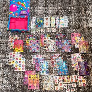 HUGE Vintage Lisa Frank & Sandylion Sticker Collection! 80s/90s 30 Sheets & Box!